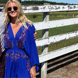 Blue embroidered Free People Dress